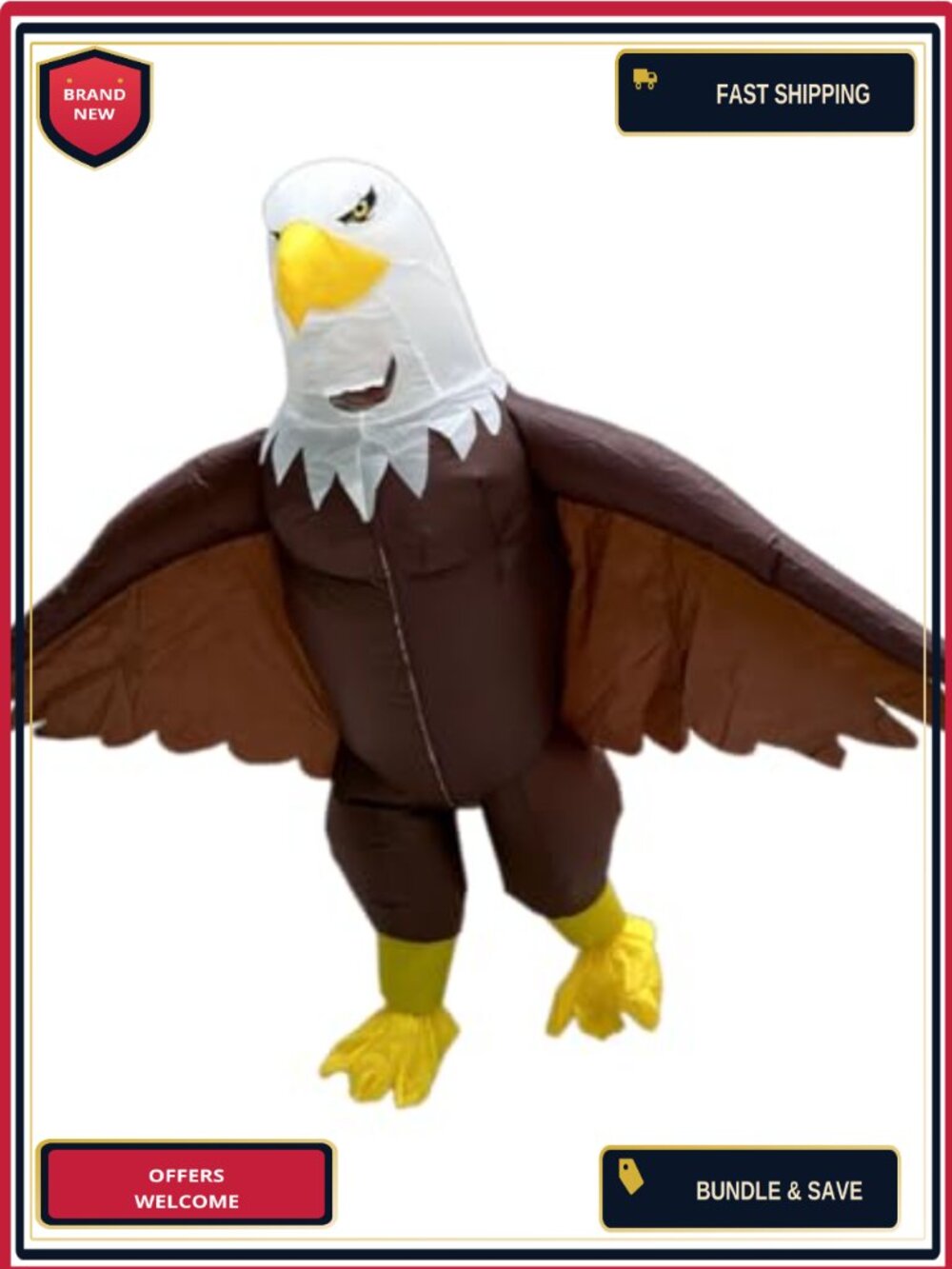 Adult Inflatable Eagle Costume Mascot Blow Up Halloween Party Role Play